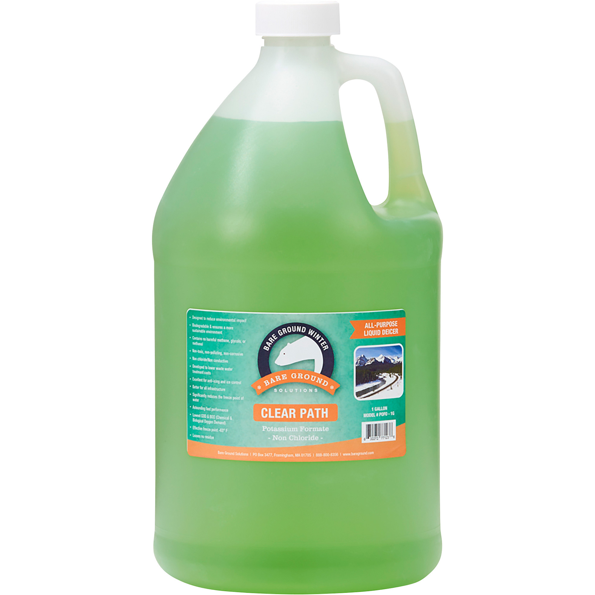 Bare Ground Clear Way Non-Chloride Potassium Formate De-Icer,1 Gallon, Model# PoFo-1G